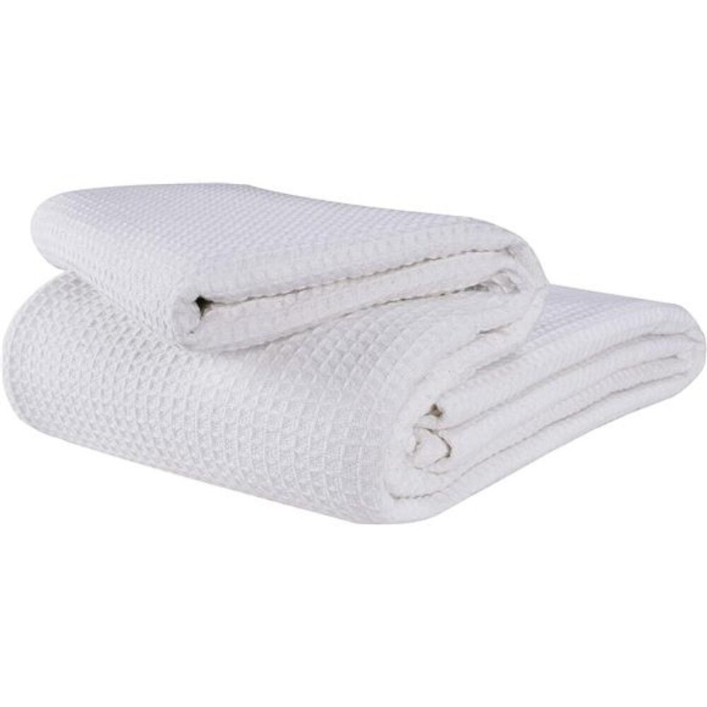 100% Cotton Thermal Blanket,Breathable Bed Blanket Twin Size,Soft Waffle Blanket